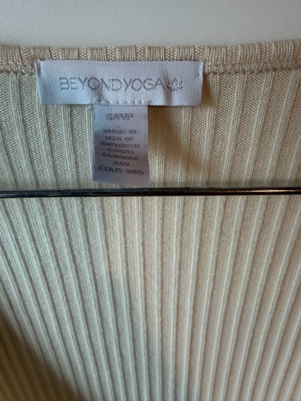 ⚡️NWT Beyond Yoga Jetsetter- Ribbed Wide-Leg Jumpsuit in Ivory - Picture 6 of 7